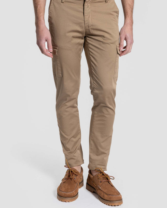 Pantaloni chino cargo color cammello, codice articolo 0.11344