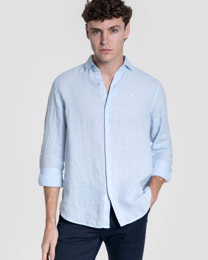 Camisa lino celeste SKU 0.33315