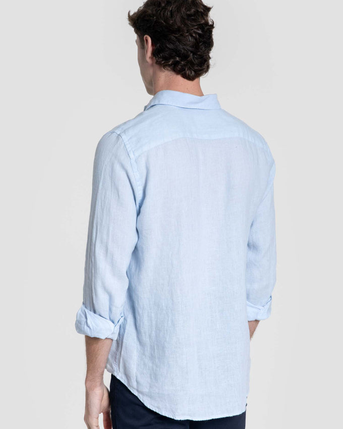 Camisa lino celeste SKU 0.33315
