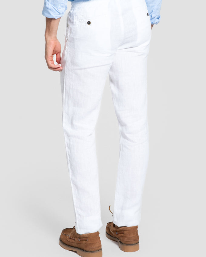 Pantalón Lino 100% Blanco SKU 0.34317