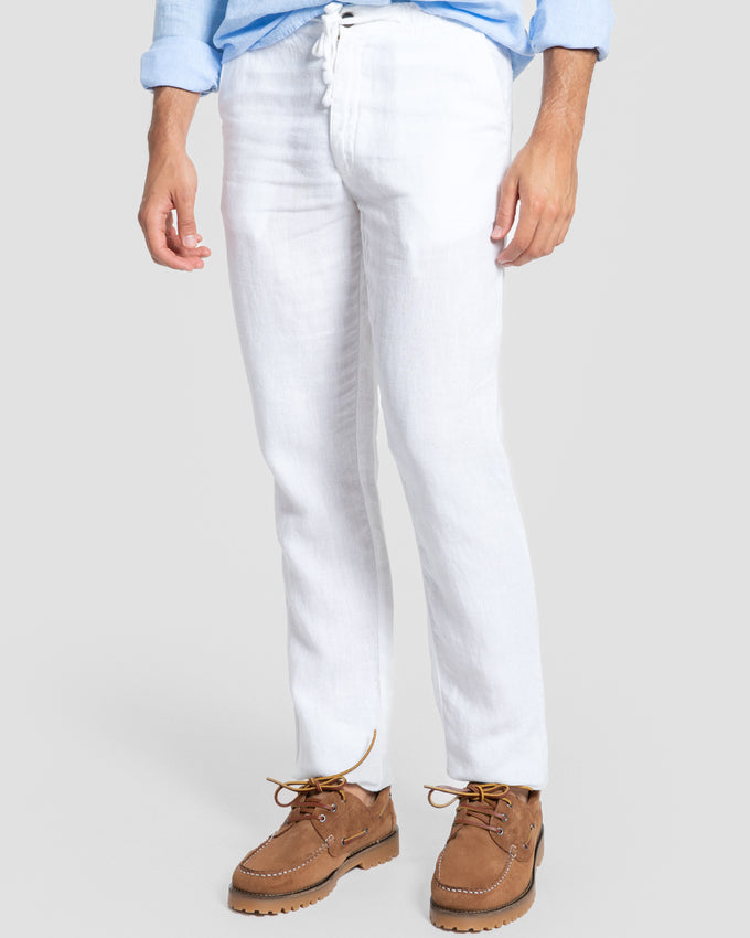 Pantalón Lino 100% Blanco SKU 0.34317