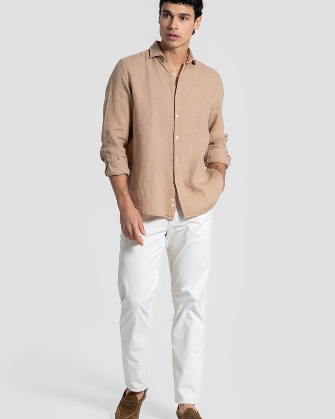 Camisa lino camel SKU 0.33315