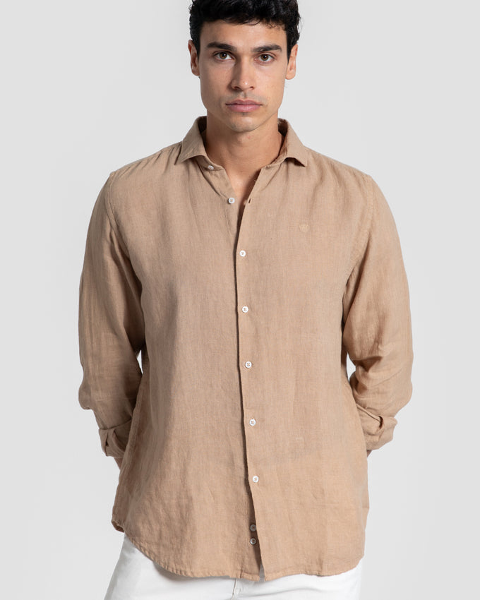 Camisa lino camel SKU 0.33315