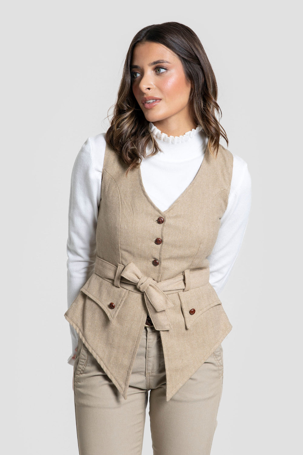 Chaleco Espiga Camel SKU 0.31452