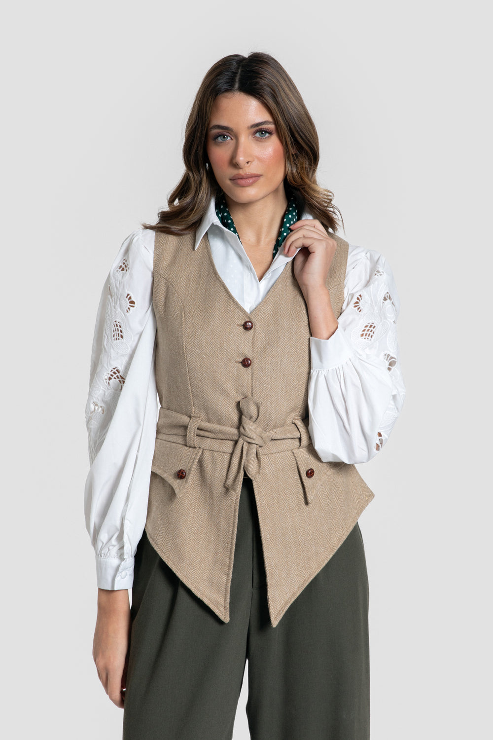 Chaleco Espiga Camel SKU 0.31452