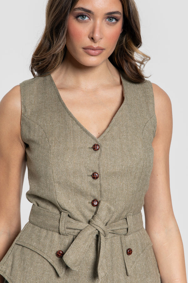 Gilet kaki à chevrons, référence 0.31452