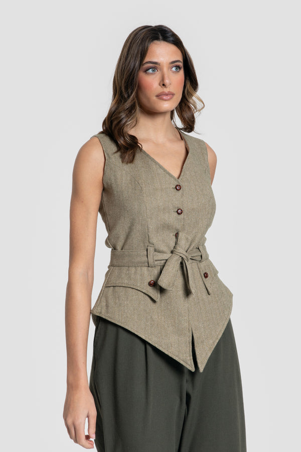 Gilet kaki à chevrons, référence 0.31452