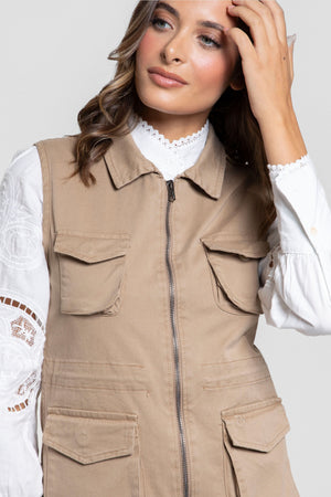 Chaleco Huelva Sra camel SKU 0.32253