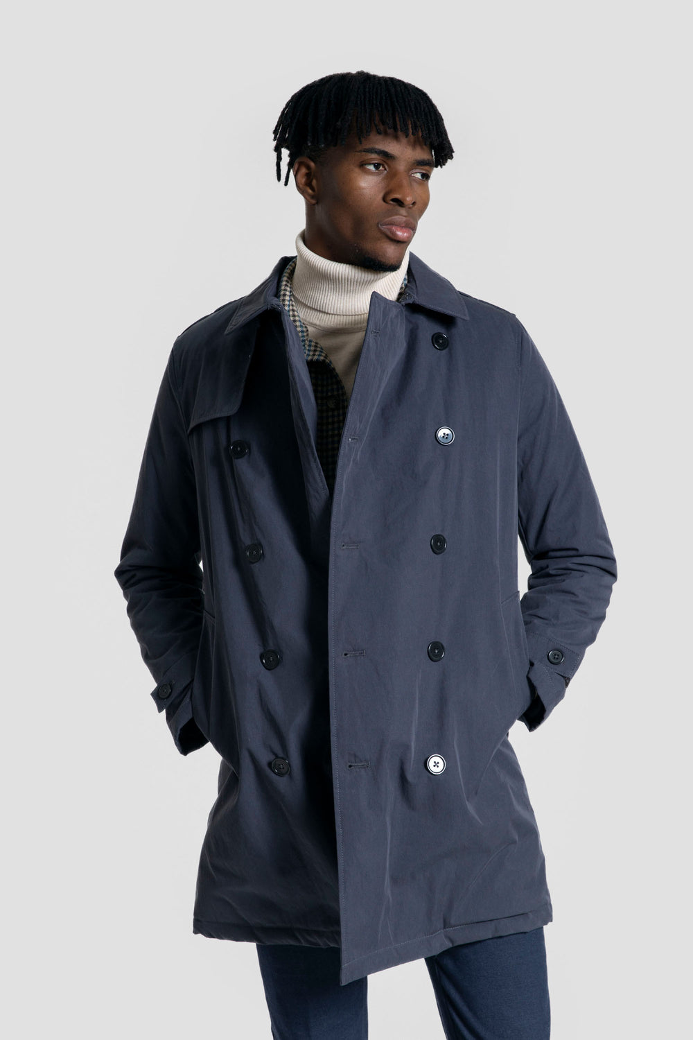 Gabardina Botones Marino SKU 0.32449