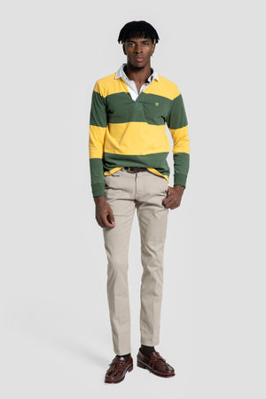 Polo Manga Larga Rayas Anchas Amarillo SKU 0.32460