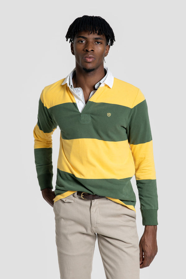 Polo Manga Larga Rayas Anchas Amarillo SKU 0.32460