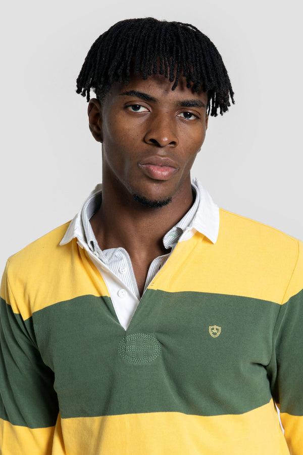 Polo Manga Larga Rayas Anchas Amarillo SKU 0.32460