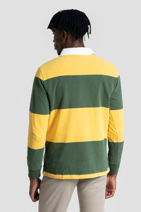 Polo Manga Larga Rayas Anchas Amarillo SKU 0.32460