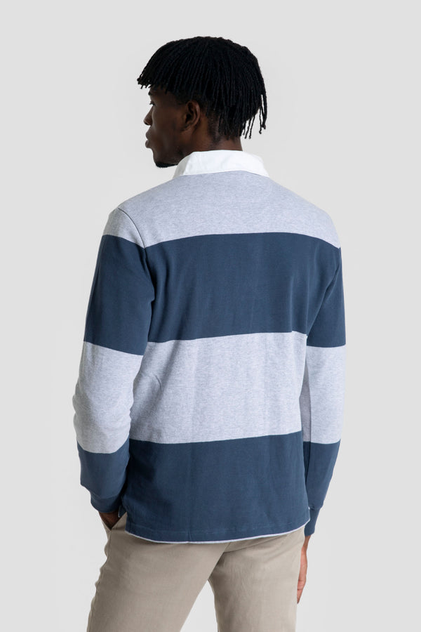 Polo Manga Larga Rayas Anchas Gris SKU 0.32460