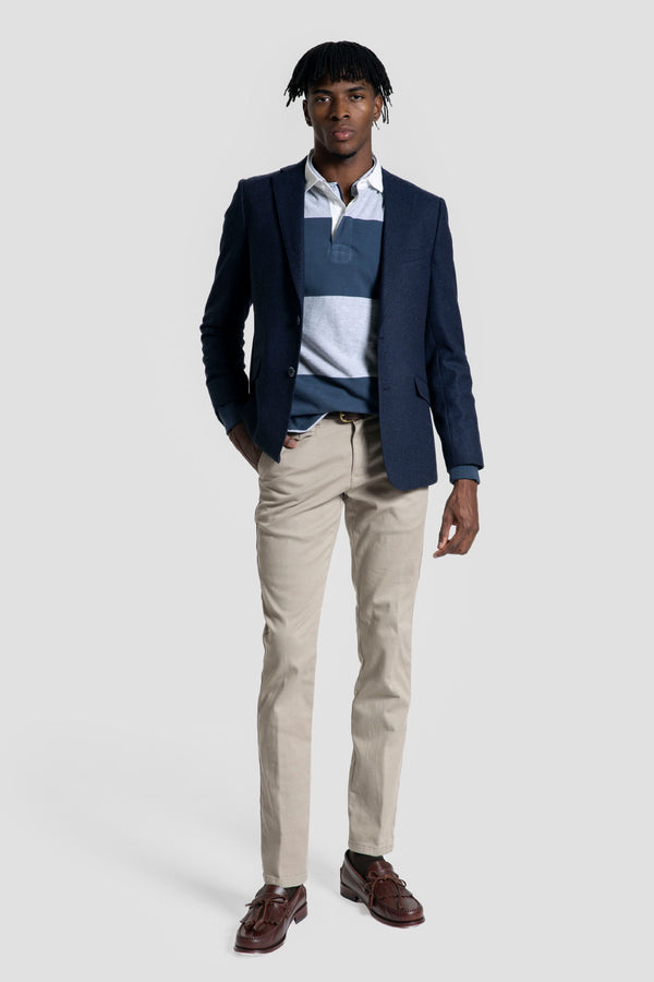 Polo Manga Larga Rayas Anchas Gris SKU 0.32460