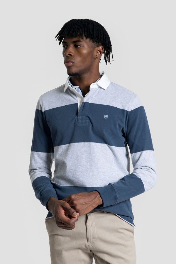 Polo Manga Larga Rayas Anchas Gris SKU 0.32460