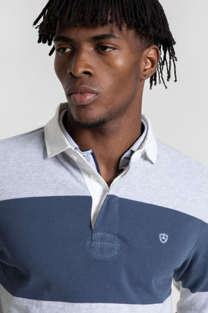 Polo Manga Larga Rayas Anchas Gris SKU 0.32460