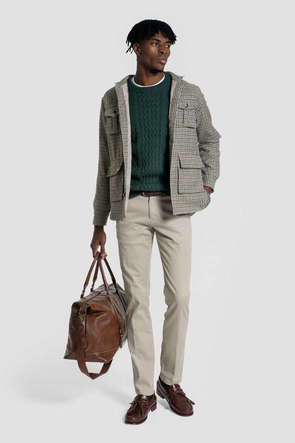 Sobrecamisa cuadros Kaki SKU 0.32676