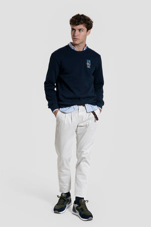 Sudadera Azul Marino Estampado Vaquera SKU 0.32719