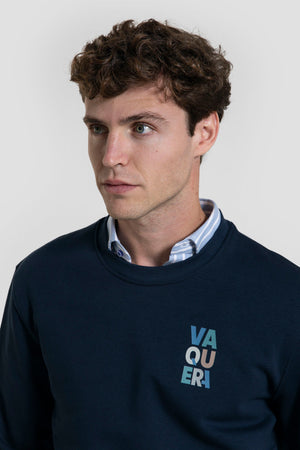 Sudadera Azul Marino Estampado Vaquera SKU 0.32719