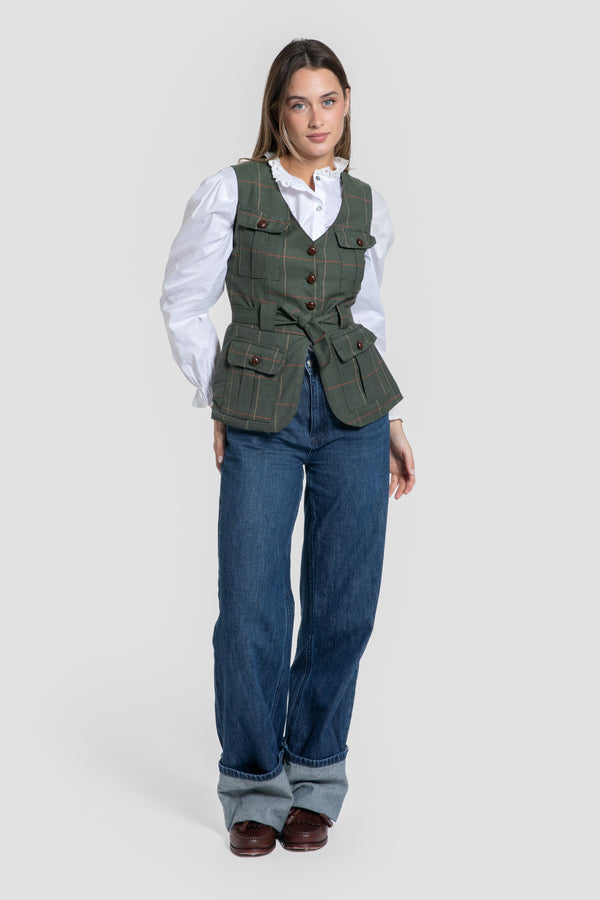 Gilet à carreaux avec ceinture Réf. 0.32911