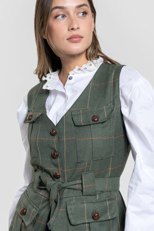 Gilet à carreaux avec ceinture Réf. 0.32911