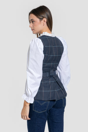 Chaleco de cuadros con cinturón SKU 0.32911