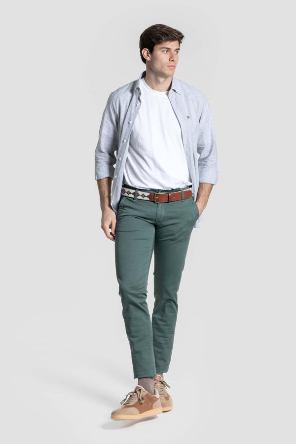 Camisa rayas en kaki SKU 0.33312