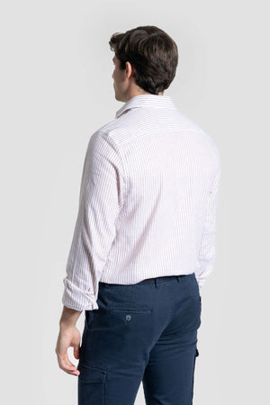 Camisa rayas en camel SKU 0.33314