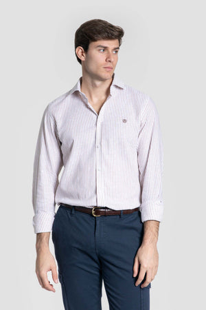 Camisa rayas en camel SKU 0.33314