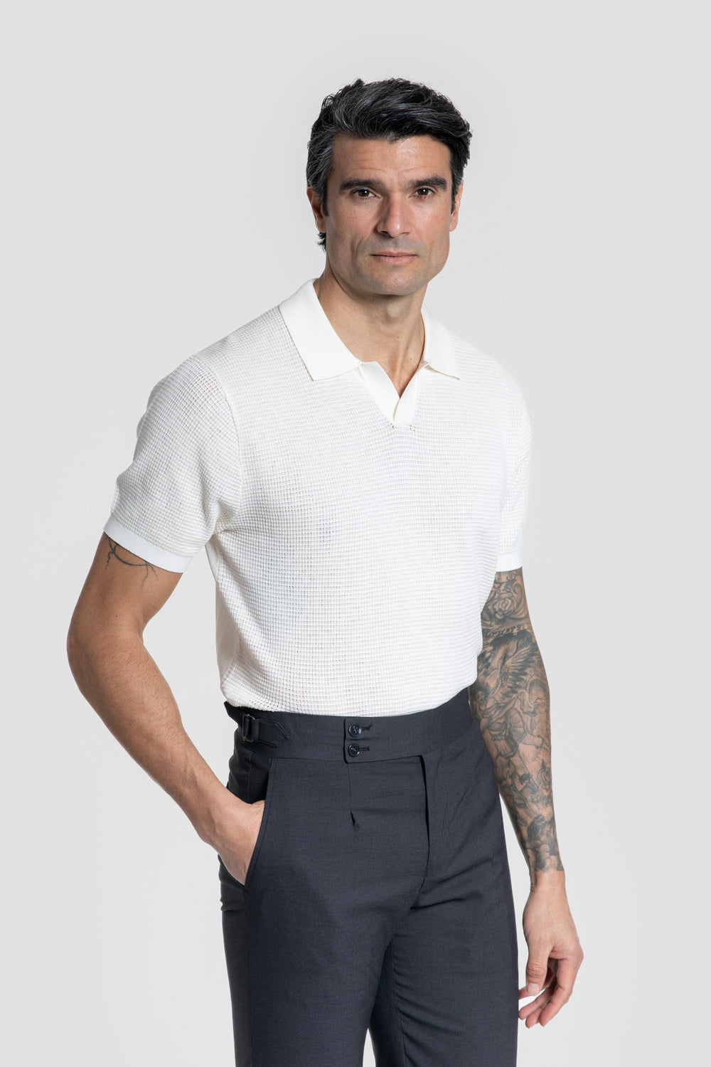 Polo à maille structurée, référence 0.33320