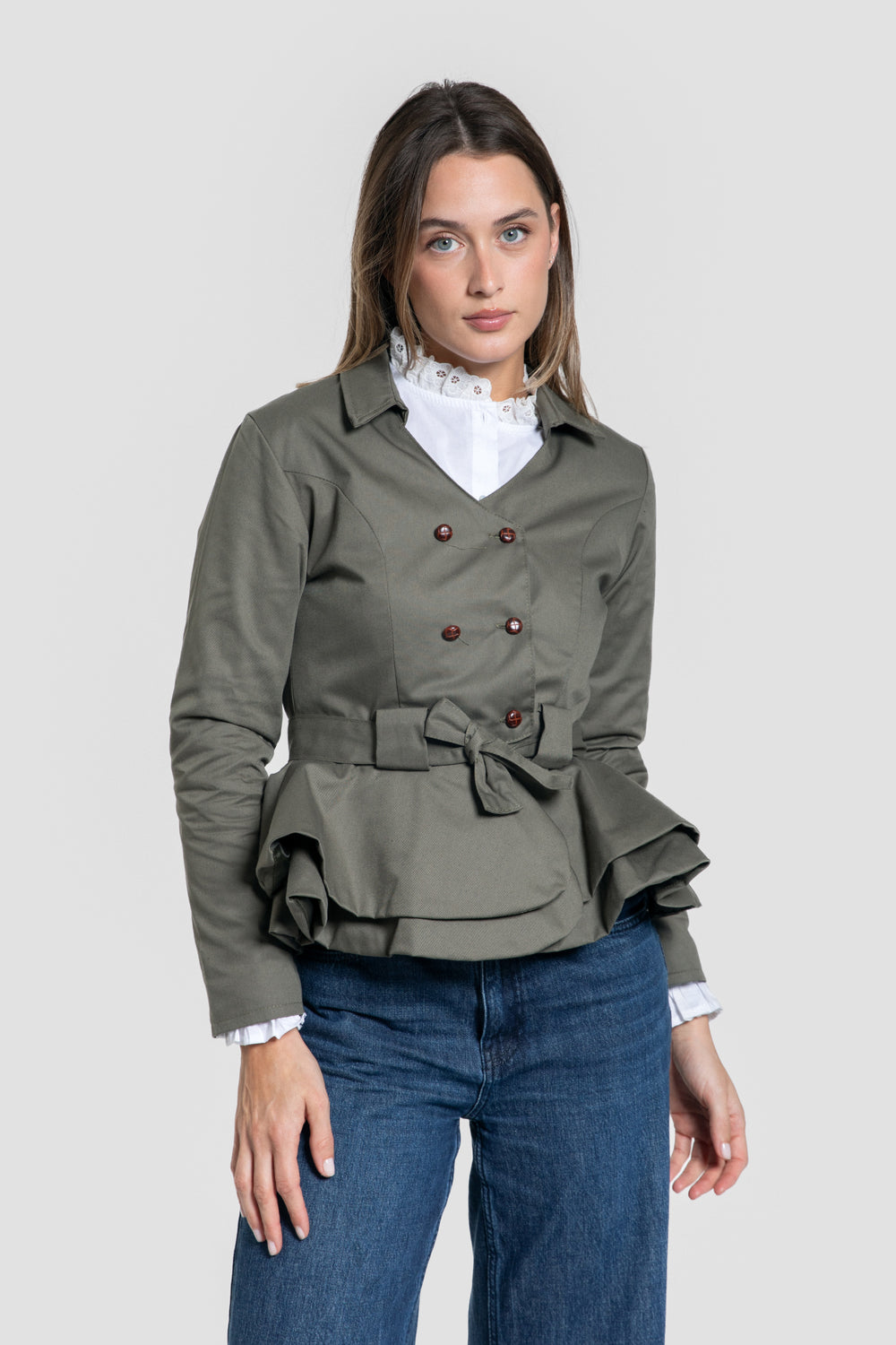 Chaqueta Peplum Kaki SKU 0.33335