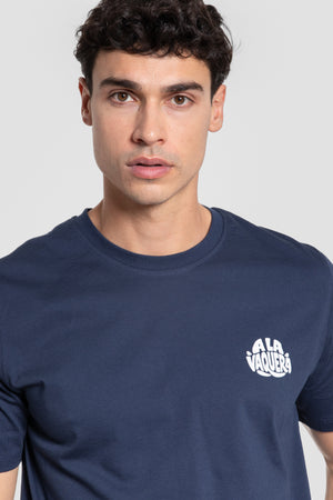 T-shirt héritage-lettre unie Marine SKU 0.33612
