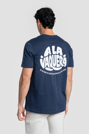 T-shirt héritage-lettre unie Marine SKU 0.33612