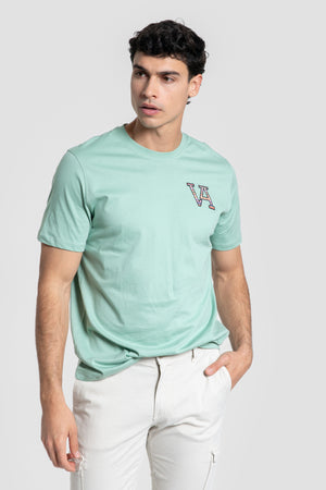 T-shirt VA logo ethnique Vert d'eau SKU 0.33613