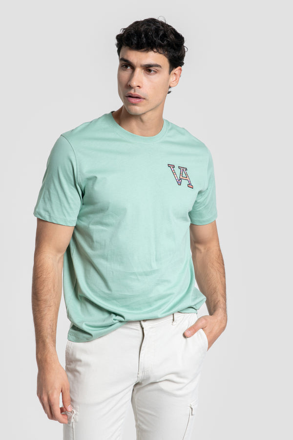 T-shirt VA logo ethnique Vert d'eau SKU 0.33613