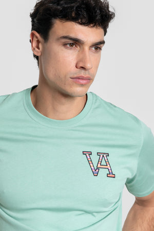 T-shirt VA logo ethnique Vert d'eau SKU 0.33613