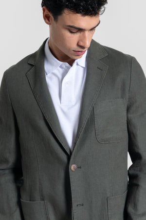 Veste 100% Lin Kaki Réf. 0.33692