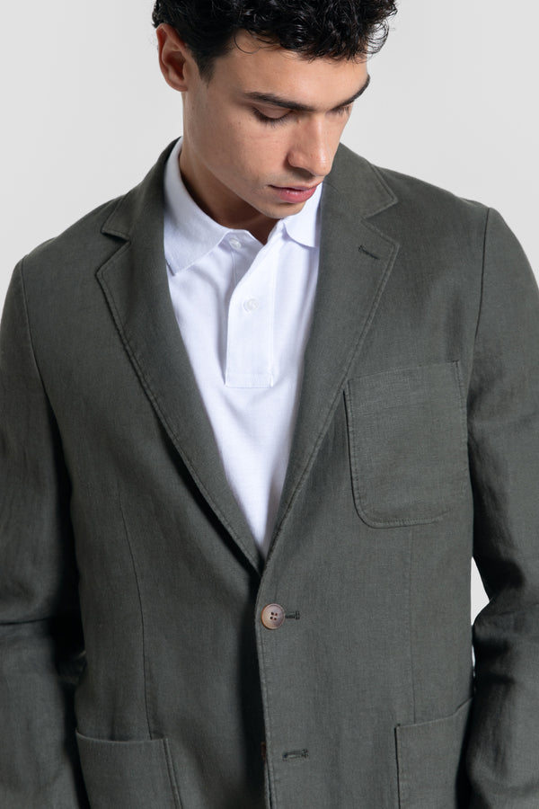 Veste 100% Lin Kaki Réf. 0.33692