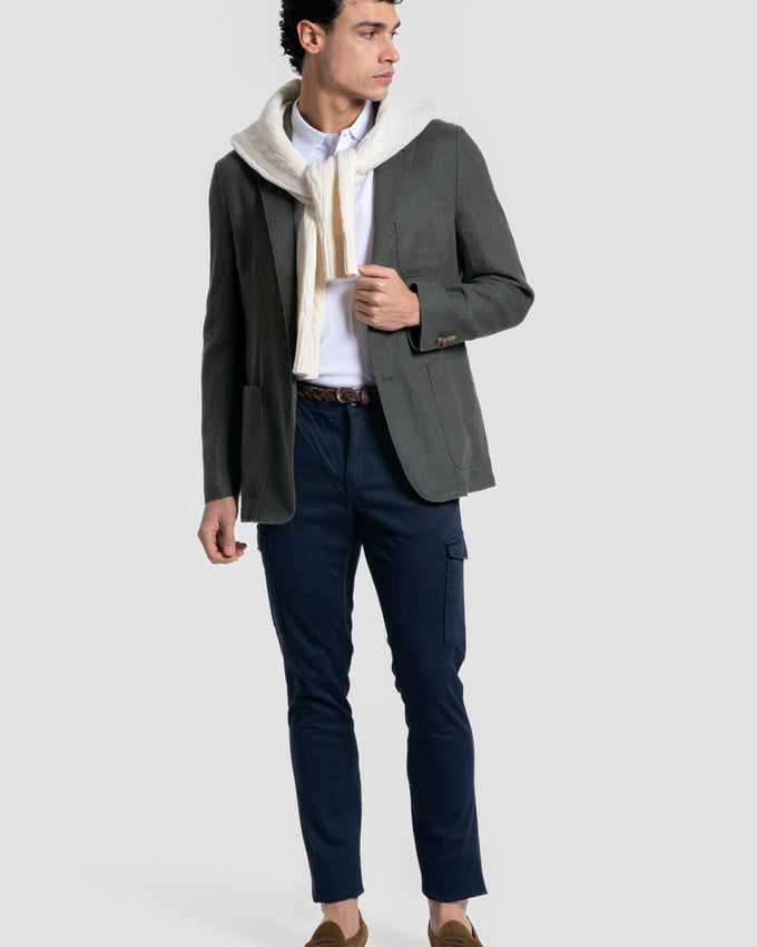 Veste 100% Lin Kaki Réf. 0.33692