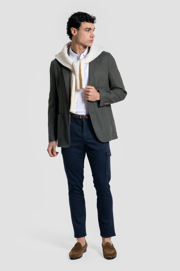 Veste 100% Lin Kaki Réf. 0.33692