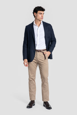 Veste américaine 100% lin marine SKU 0.33692