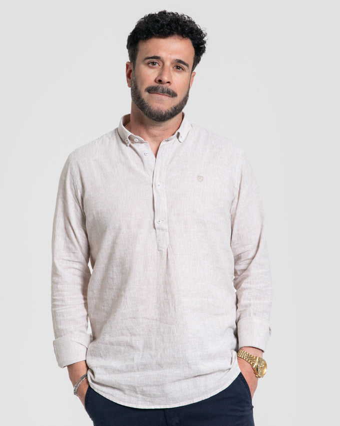 Camisa lino Camel SKU 0.33698