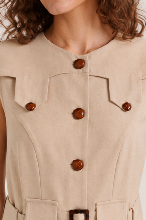 Vestido Midi Safari Camel SKU 0.34328