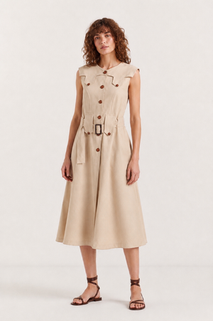 Vestido Midi Safari Camel SKU 0.34328