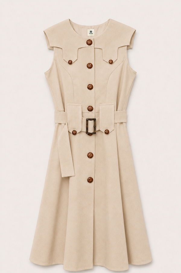 Vestido Midi Safari Camel SKU 0.34328