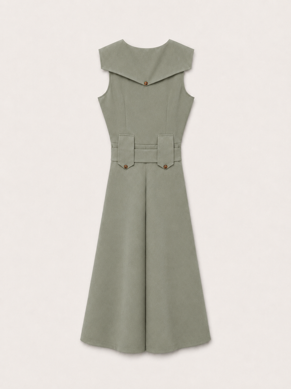 Vestido Midi Safari Kaki SKU 0.34328
