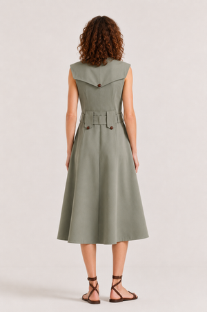 Vestido Midi Safari Kaki SKU 0.34328
