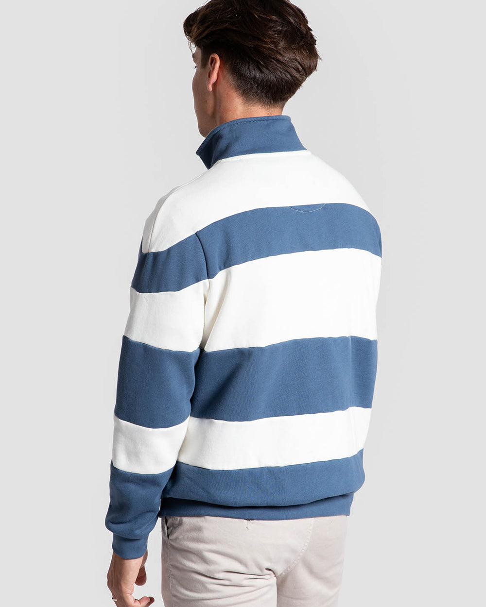 Sudadera Cremallera Rayas Blanco e Indigo SKU 0.34330