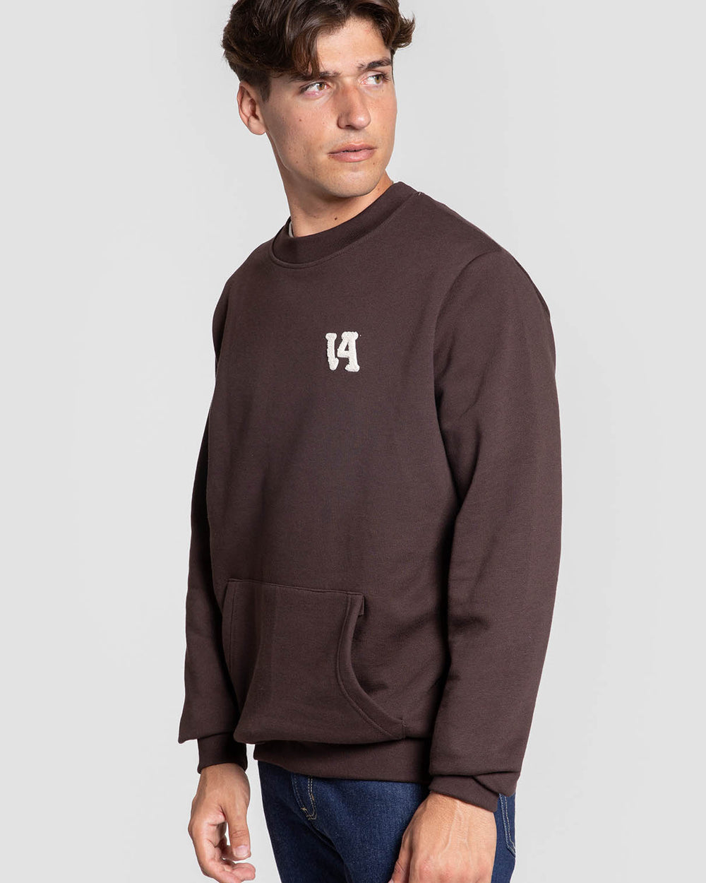 Sudadera de Cuello Redondo con Bolsillo Canguro SKU 0.34844